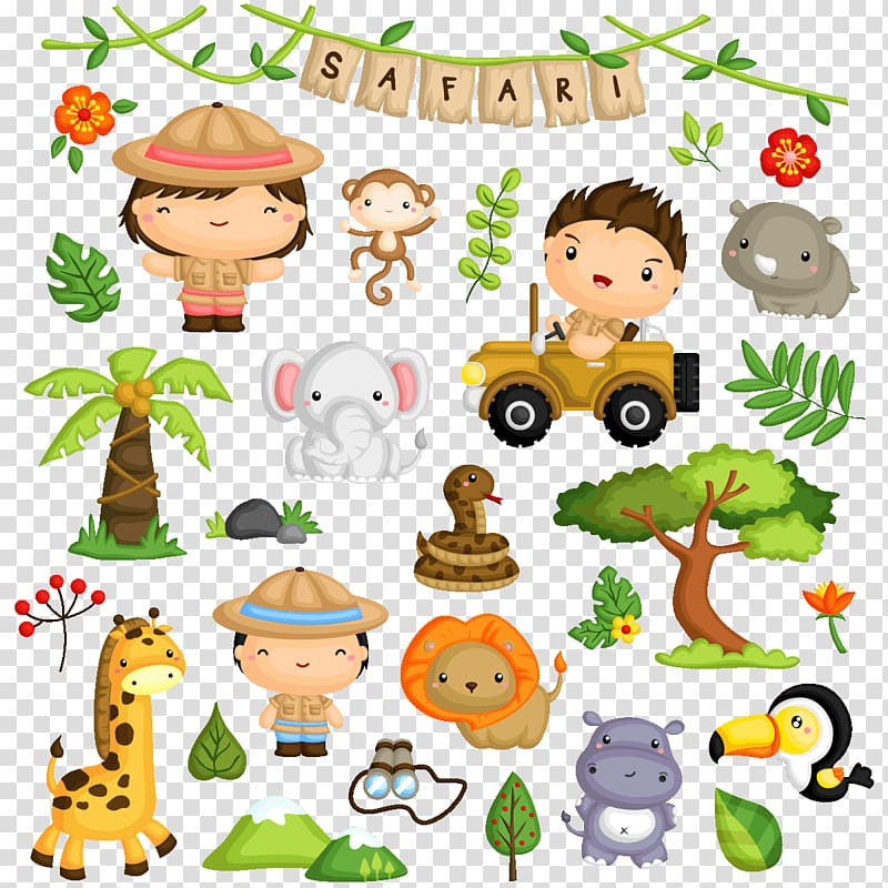 graphics Illustration Euclidean , baby safari animals transparent background PNG clipart