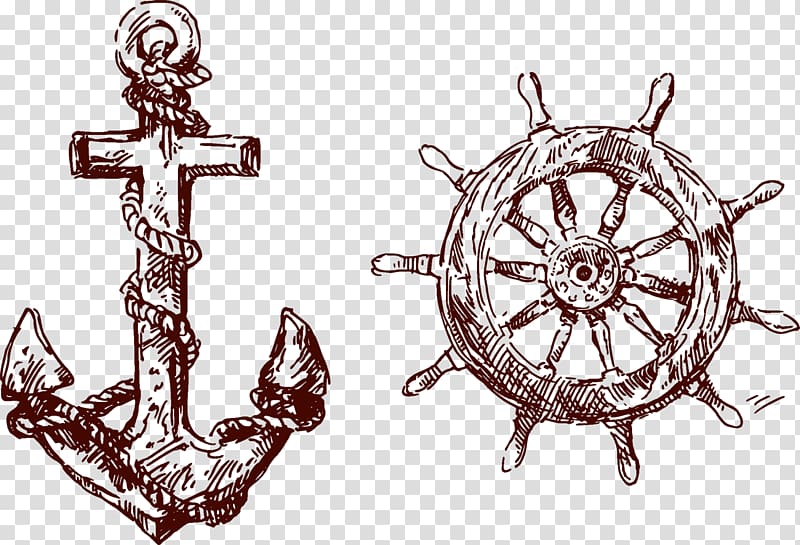 Tattoo Anchor Flash Piracy Body art, Anchors Rudder transparent background PNG clipart