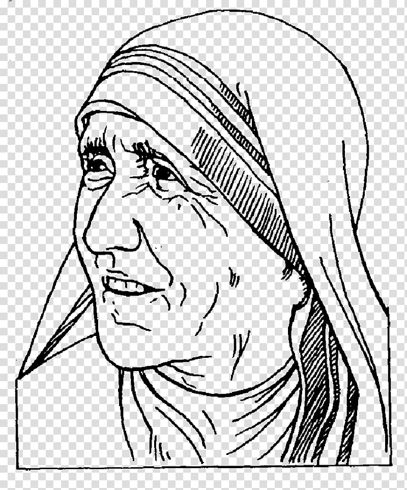 Nun Drawing If we have no peace, it is because we have forgotten that we belong to each other. , others transparent background PNG clipart
