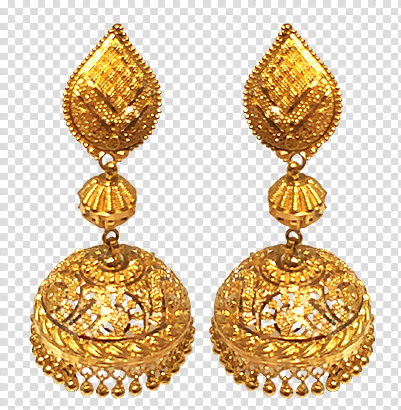 pair of gold-colored jhumka earrings, Earring Amazon.com Jewellery Costume jewelry Gold, earring transparent background PNG clipart