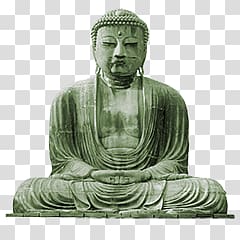 Gautama Buddha, Buddhism Green Statue transparent background PNG clipart