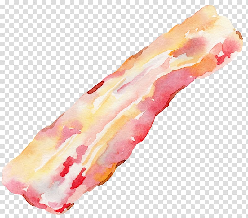 Bacon Bridesmaid Food Illustration, Bacon painted transparent background PNG clipart