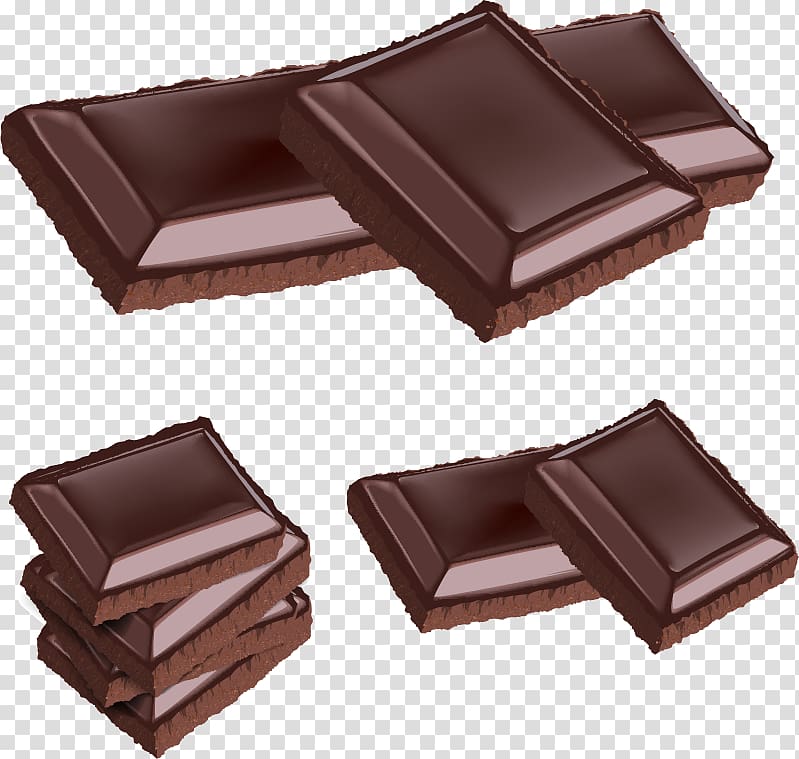 Chocolate bar Food Illustration, chocolate into blocks transparent background PNG clipart