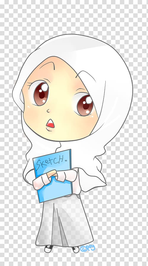 Chibi Hijab Muslim Allah Islam, quranic transparent background PNG clipart