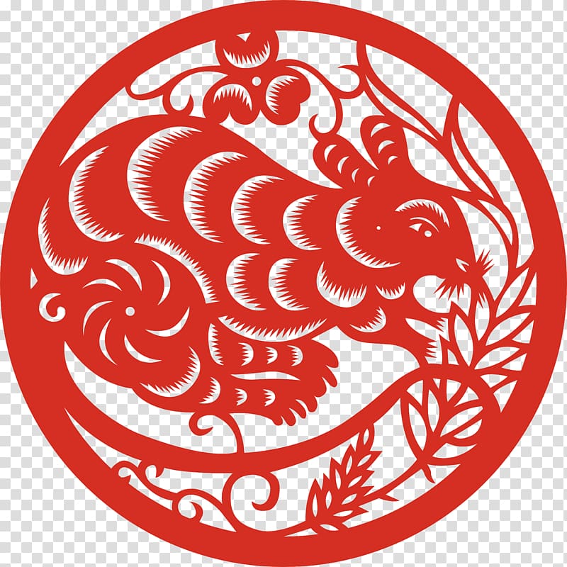 red rabbit loog, Rat Chinese zodiac Chinese New Year Chinese astrology, Paper-cut Rat transparent background PNG clipart