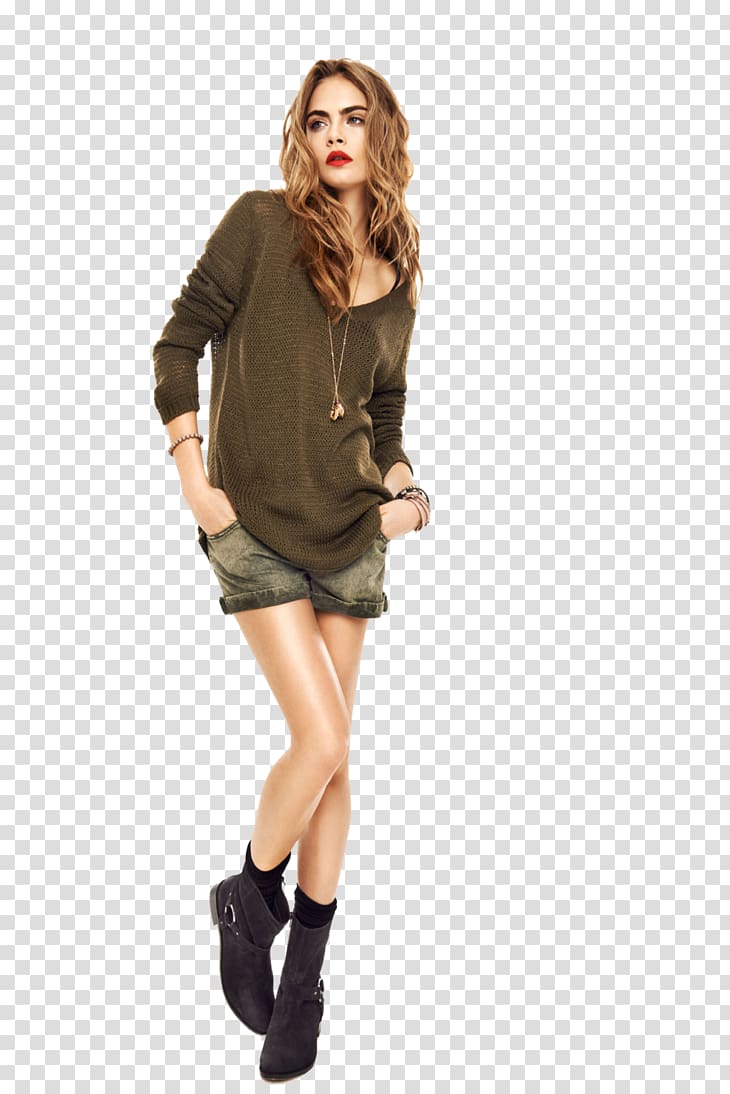 Model Lookbook Fashion Reserved Spring, cara delevingne transparent background PNG clipart