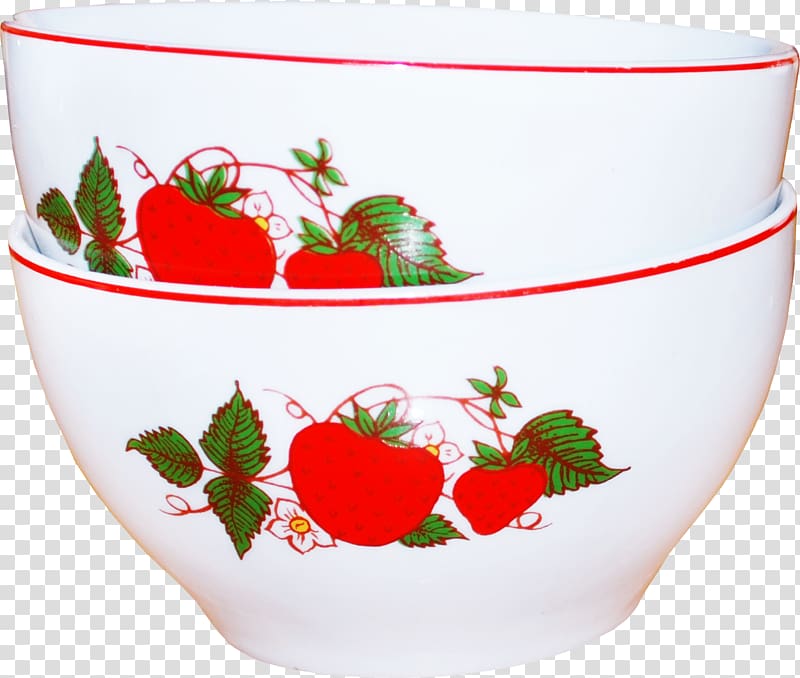 Strawberry Bowl Ceramic Porcelain, Strawberry printing jobs transparent background PNG clipart