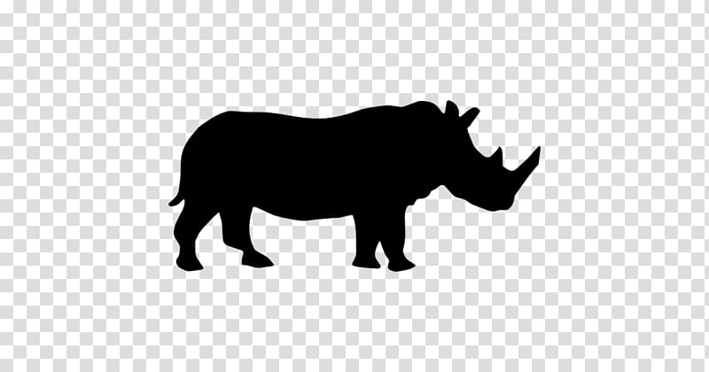 Black rhinoceros Silhouette White rhinoceros, Silhouette transparent background PNG clipart