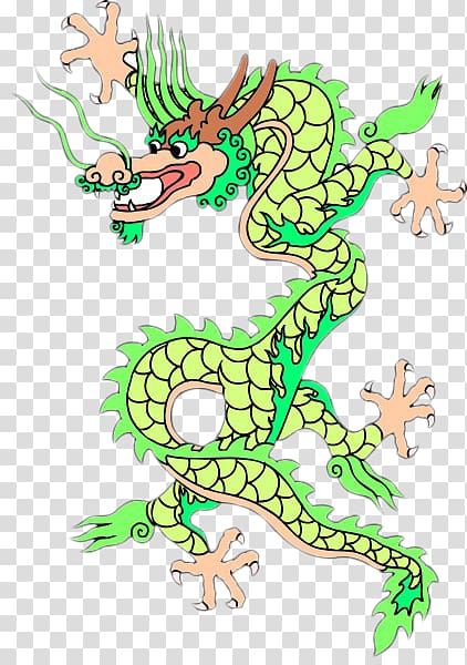 China Dragon , Yellow-green dragon transparent background PNG clipart