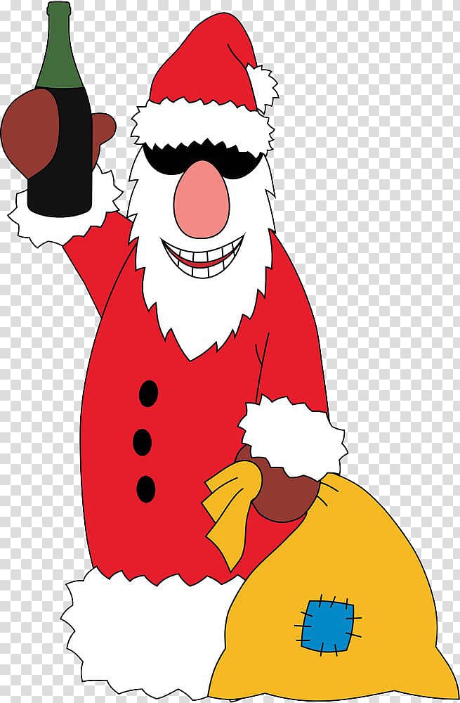 Santa Claus Illustration, Wine cup Santa transparent background PNG clipart