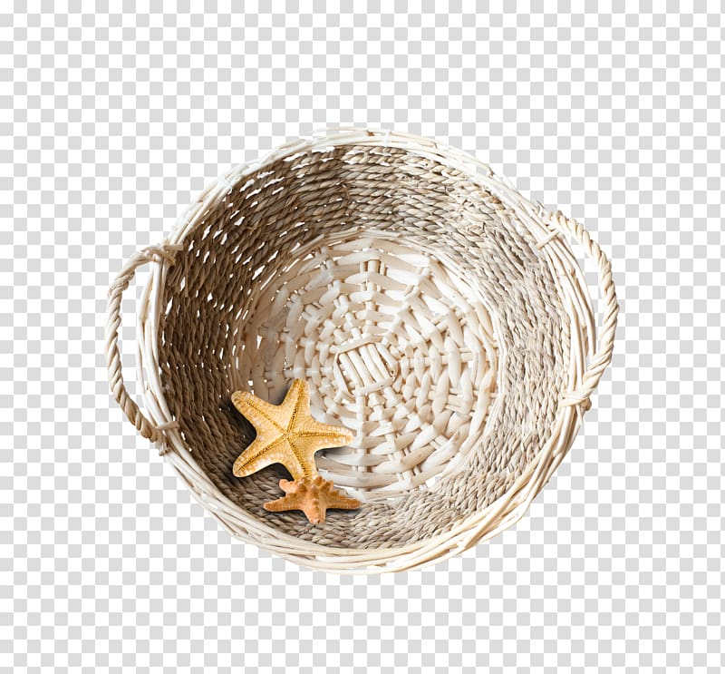 Basket , Dozen brown starfish transparent background PNG clipart
