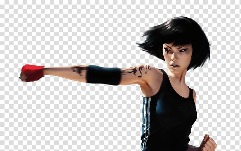 woman illustration, Mirrors Edge Punch transparent background PNG clipart