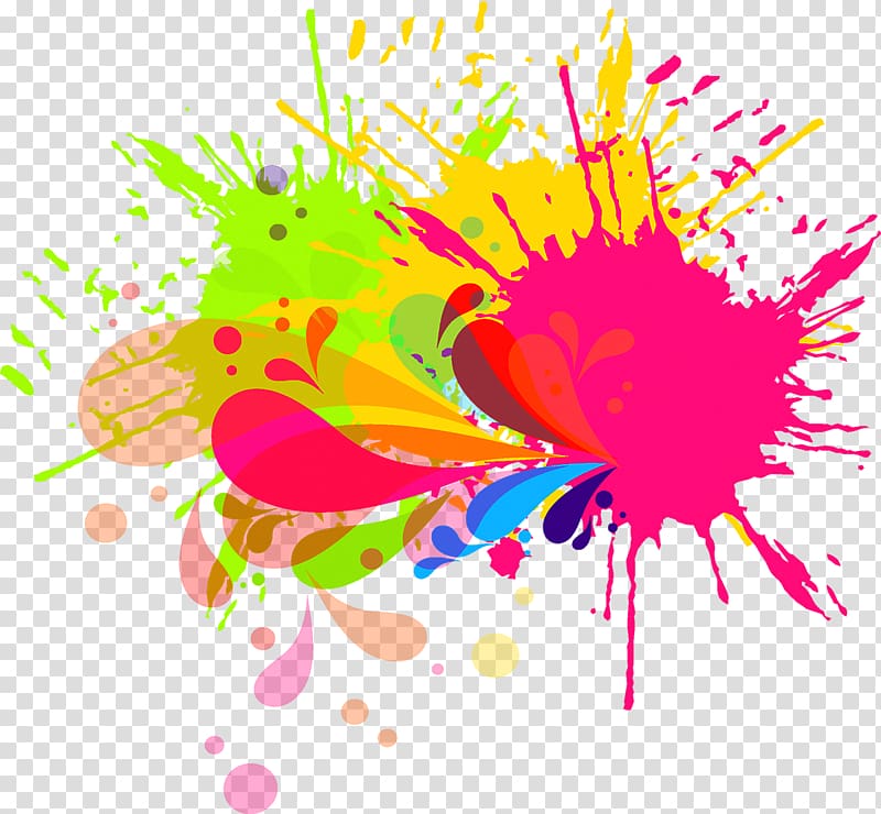 multicolored abstract painting, Ink brush Watercolor painting, Paint splash transparent background PNG clipart