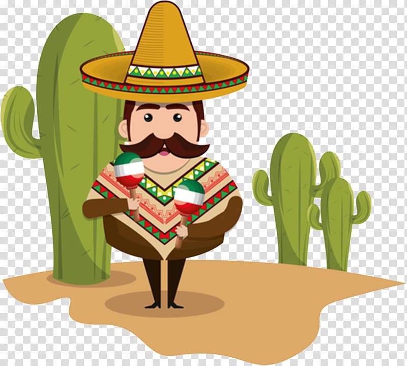 Mexican cuisine , Man in the desert transparent background PNG clipart