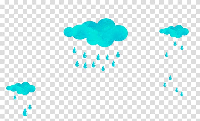 three blue clouds , Rain Graphic design Cloud, Cartoon rain clouds transparent background PNG clipart