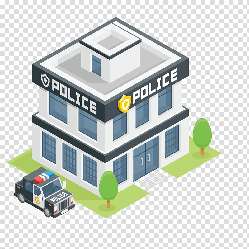 Police building illustration, Police station Police officer , Cartoon Police transparent background PNG clipart