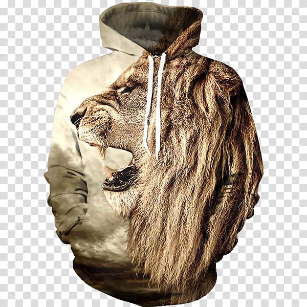 Hoodie Long-sleeved T-shirt Sweater Clothing, roar transparent background PNG clipart