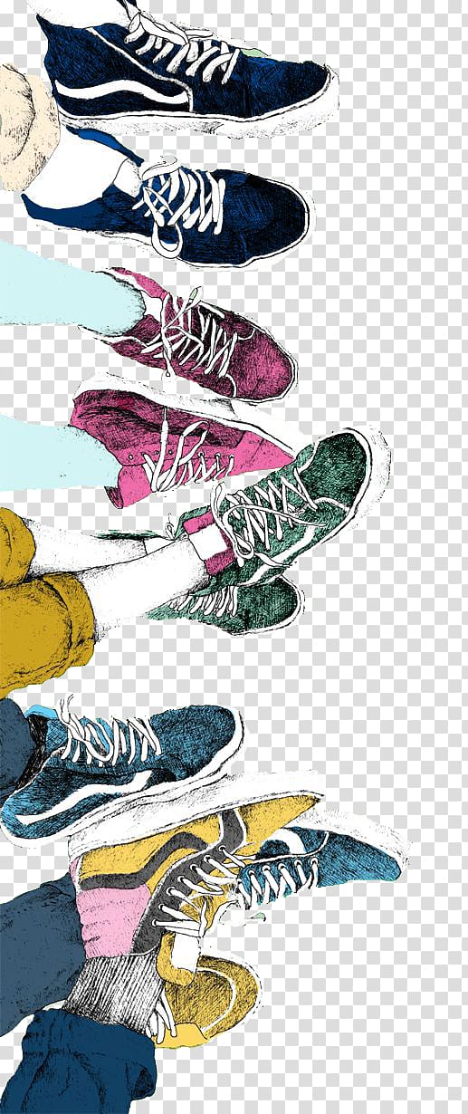Drawing Illustrator Art Watercolor painting Illustration, Painted Shoes Collection transparent background PNG clipart