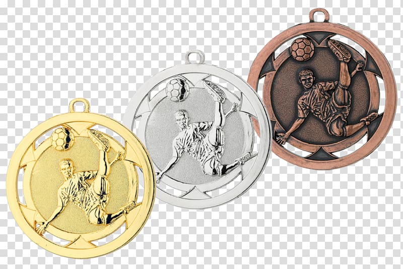 Silver medal Trophy Gold medal Football, medal transparent background PNG clipart