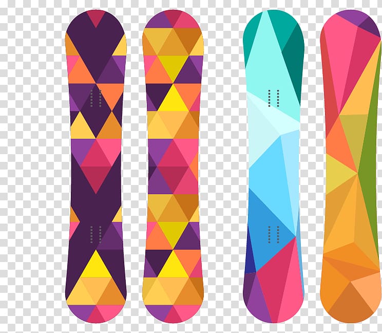 Ski , Colored blocks Snowboard transparent background PNG clipart