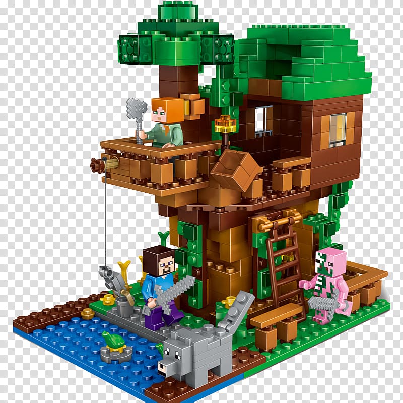Lego Minecraft Toy block Lego minifigure, My world Lego Tree House transparent background PNG clipart