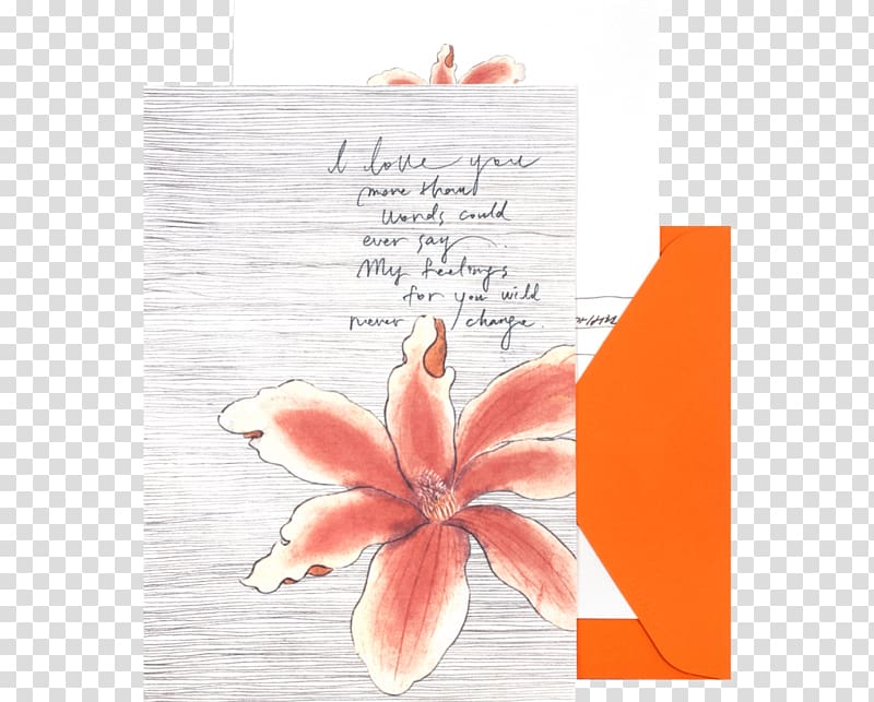 Paper Poster Greeting & Note Cards Stationery, Lily Orange transparent background PNG clipart