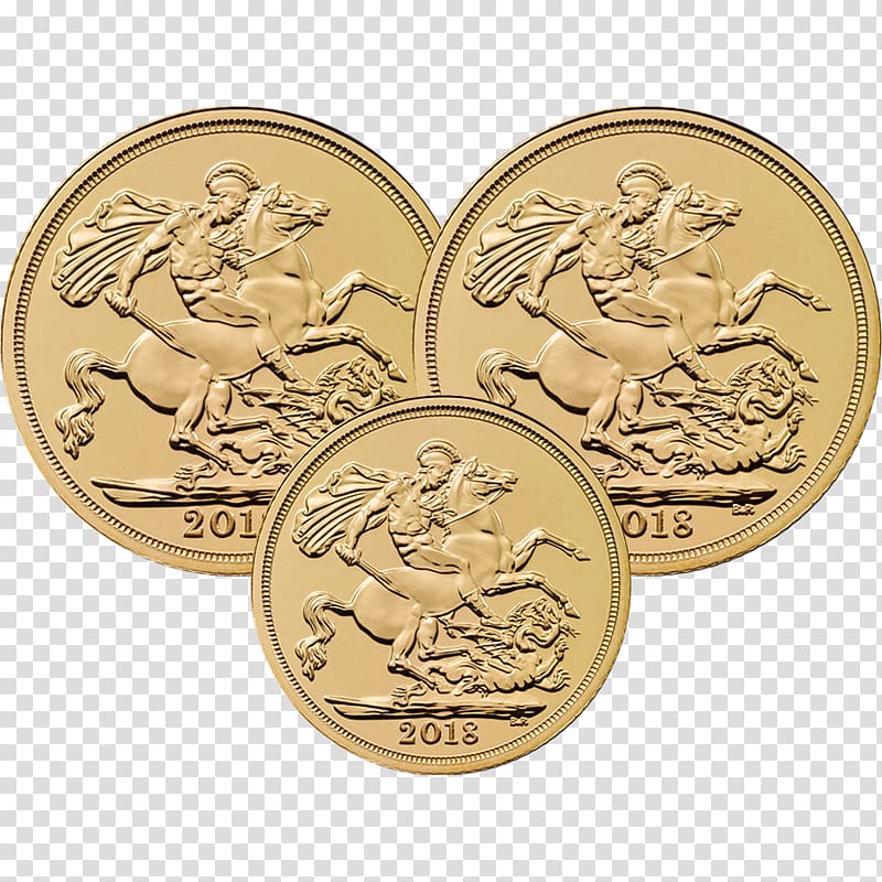 Royal Mint Sovereign Bullion coin Gold, Coin Collecting transparent background PNG clipart