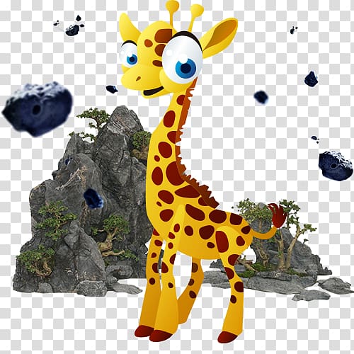 , Giraffe cartoon cute animals transparent background PNG clipart