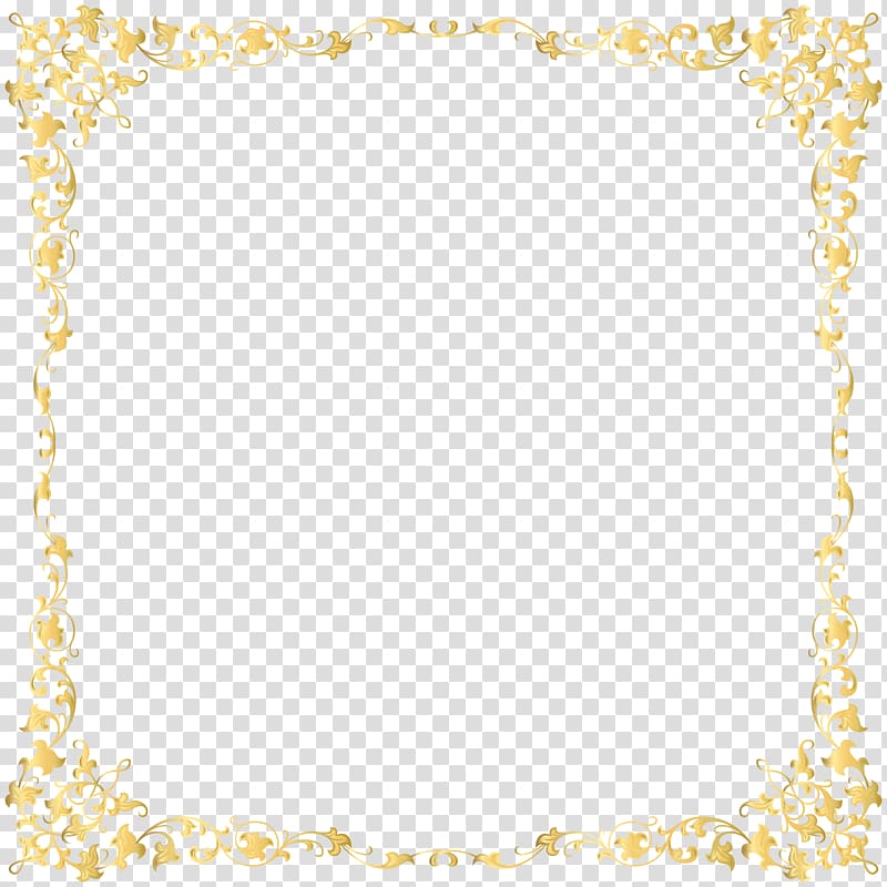 Gold frame , Decorative Border , yellow floral frame illustration transparent background PNG clipart