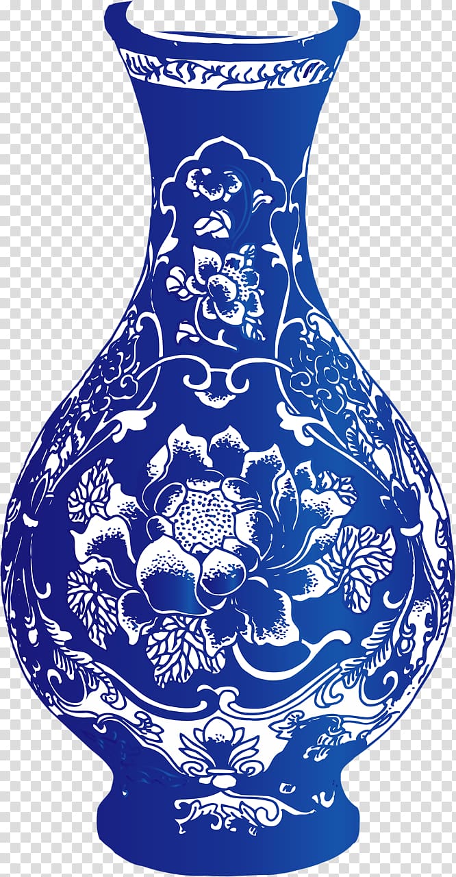 Blue and white pottery Graphic design , Blue vase transparent background PNG clipart