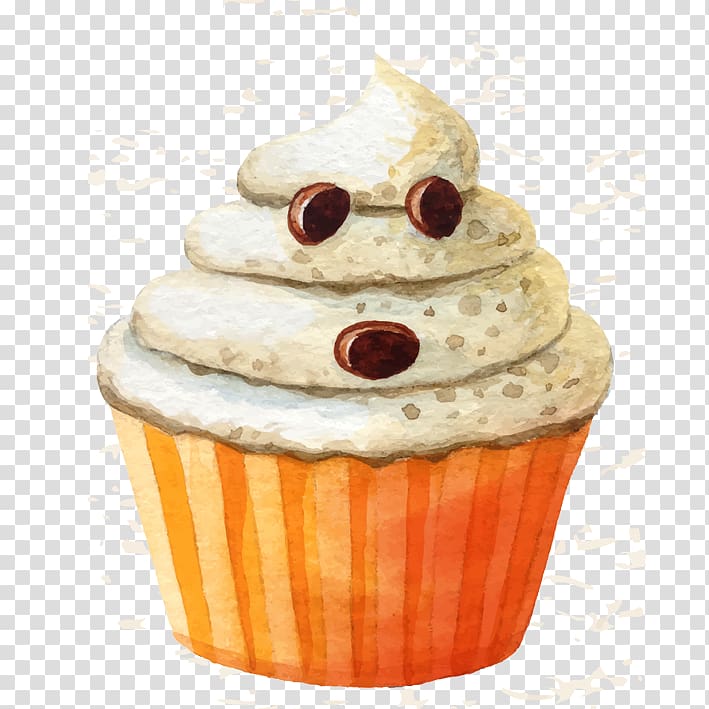 Cupcake Halloween cake Watercolor painting, Halloween Cake transparent background PNG clipart
