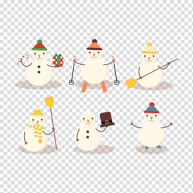 Snowman Christmas Illustration, Cute snowman transparent background PNG clipart