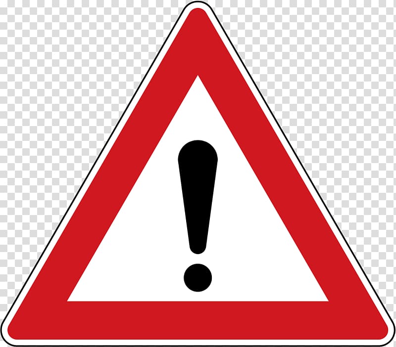 Warning sign Traffic sign Exclamation mark , road signs transparent background PNG clipart