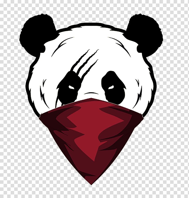 panda wearing red scarf on mouth , Giant panda Panda (Remix) Bear, panda transparent background PNG clipart
