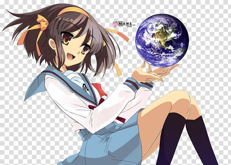 Haruhi Suzumiya Anime Fiction Manga, Anime transparent background PNG clipart