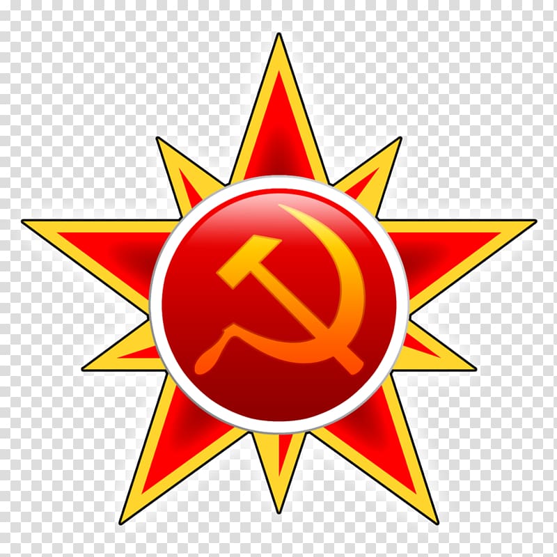 Hammer and sickle Soviet Union Communism Red star, soviet-style embroidery transparent background PNG clipart