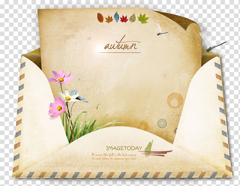 Paper Envelope, Retro decorative envelopes transparent background PNG clipart