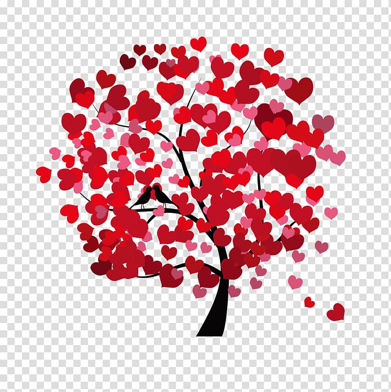 Heart-shaped tree transparent background PNG clipart