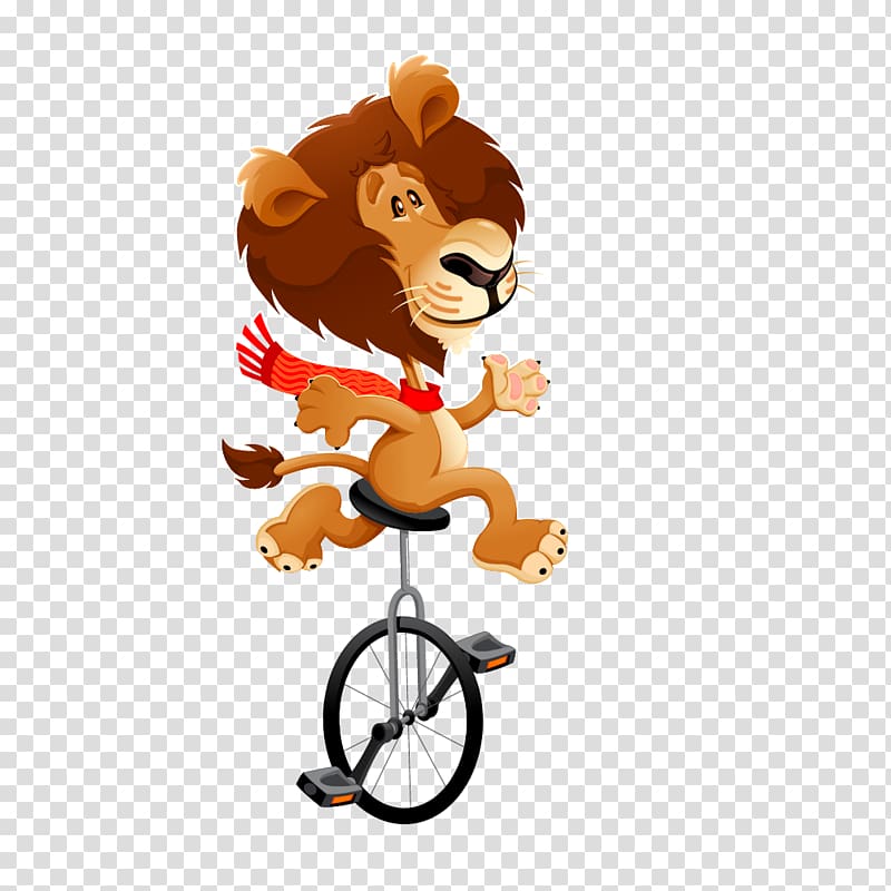 Cartoon Lion Funny animal Illustration, cartoon lion juggling material transparent background PNG clipart