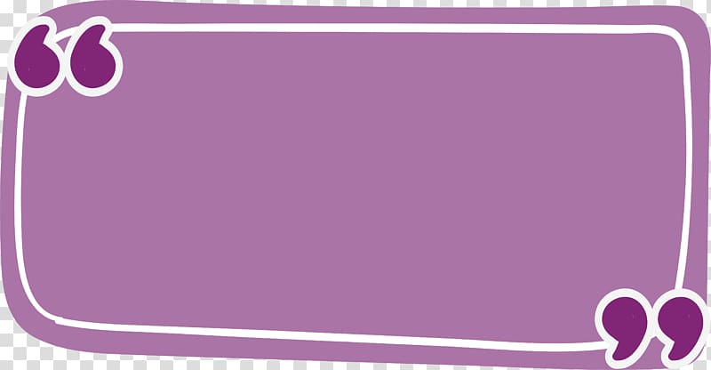 message box illustration, Rectangle Quotation Purple, Purple rectangle reference box transparent background PNG clipart