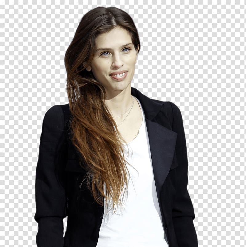 smiling woman in black blazer, Maïwenn Black Suit transparent background PNG clipart