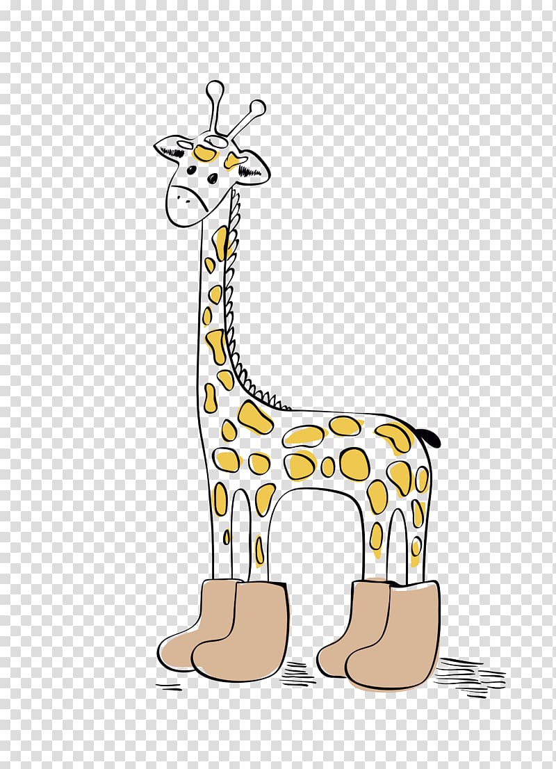 Giraffe Euclidean Illustration, cartoon line cute Giraffe transparent background PNG clipart