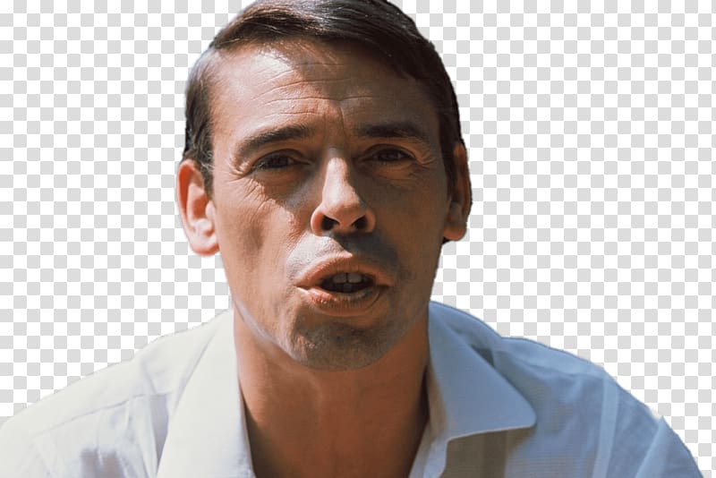 man in white collared top talking, Jacques Brel Talking transparent background PNG clipart