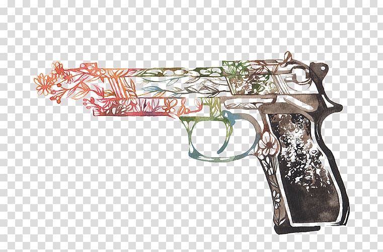 Hoodie Winter Wonderland Firearm, Hand-painted toy gun transparent background PNG clipart