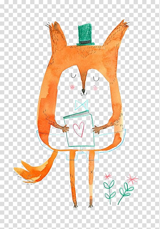orange bear illustration, Red fox Ed Emberleys Drawing Book Illustration, fox transparent background PNG clipart