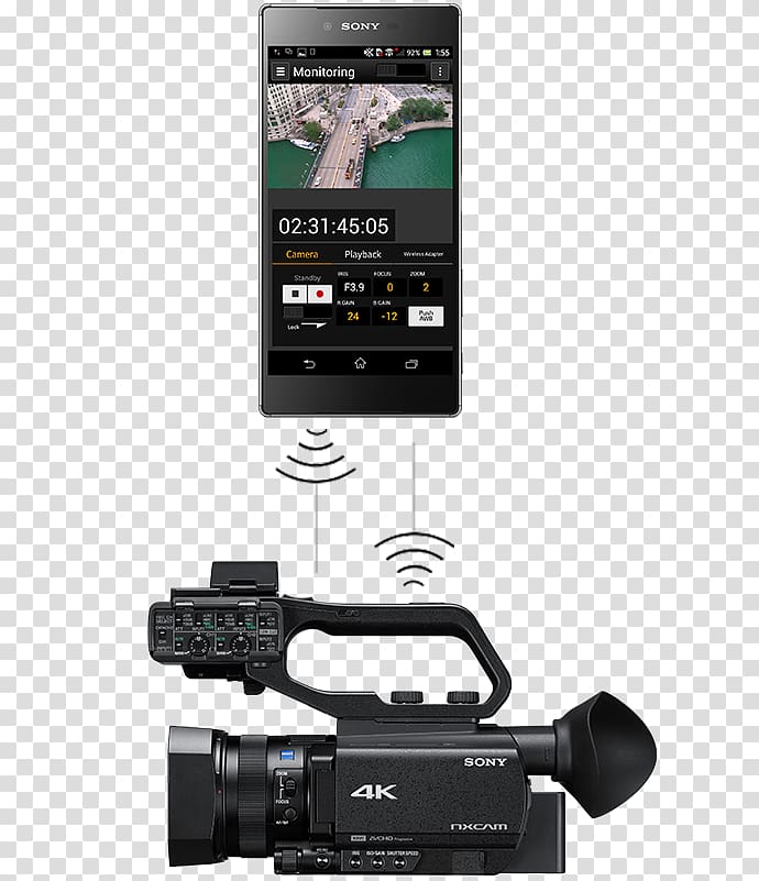 Sony NXCAM HXR-NX80 Video Cameras Sony XDCAM PXW-Z90V Camcorder, camera transparent background PNG clipart