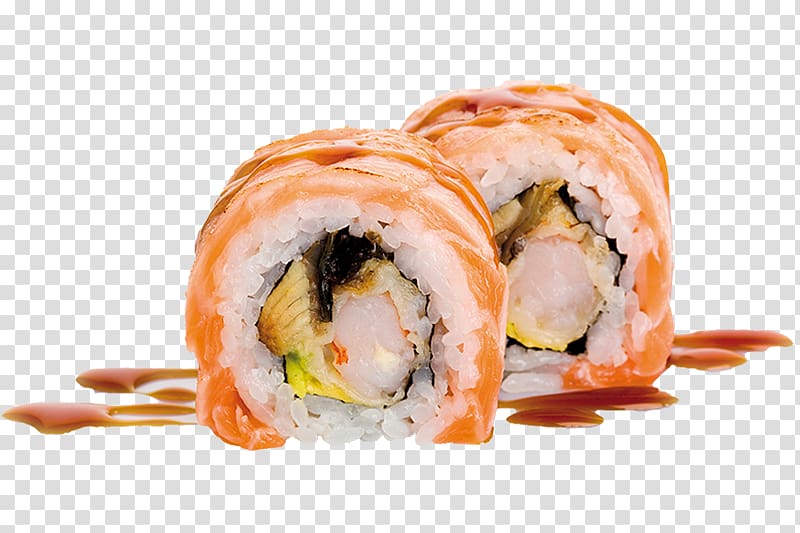 California roll Smoked salmon Sushi Tempura Sashimi, sushi rolls transparent background PNG clipart