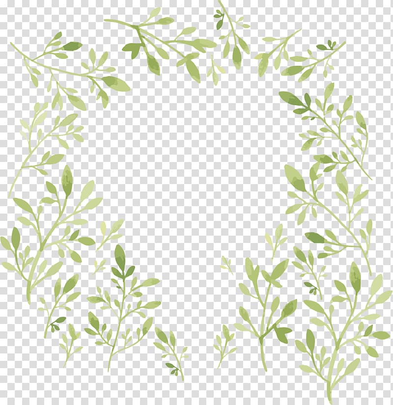 green foliage border, Watercolor painting, Watercolor leaves decorative background transparent background PNG clipart