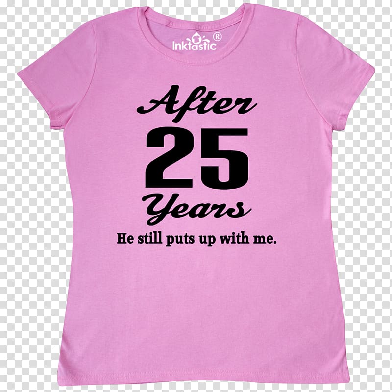 T-shirt Sleeve Woman Neck Humour, 25th wedding anniversary transparent background PNG clipart