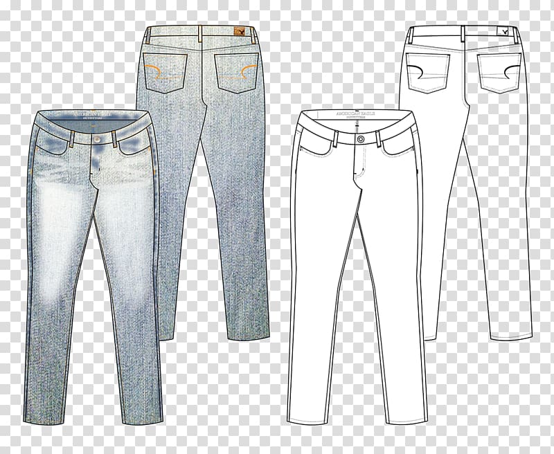 Jeans Denim Slim-fit pants Fashion, thin legs transparent background PNG clipart